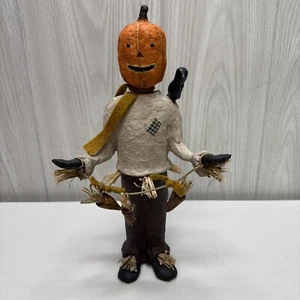 Craig Yenke Jester the Scarecrow Figurine Paper Mache Papier Vintage Halloween - Picture 1 of 23