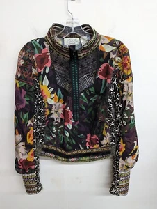 Byron Lars Beauty Mark Womens Jacket Top Floral Lace Multicolor Zip Size 6 - Picture 1 of 17