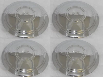 Set of 4 GM Chevy Bow Tie Logo Chrome Wheel Rim Center Cap Police Rally 71-1000C - Image 1 of 4