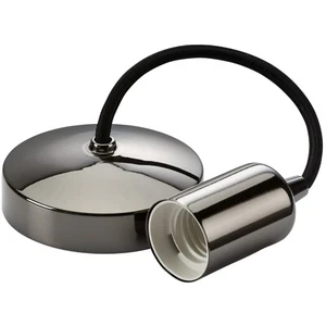 Knightsbridge 8270BN Ceiling Pendant Light Fitting E27 Black Nickel 6 Inch Cable - Picture 1 of 12