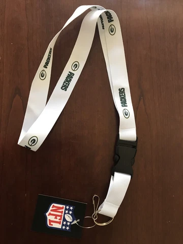New Football Green Bay Packers Lanyard ID Badge Holder Breakaway Clip Keychain Cover
