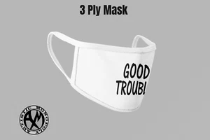 2 White Mask / Face covering King and King James in Navy letters cotton washable - Picture 1 of 1