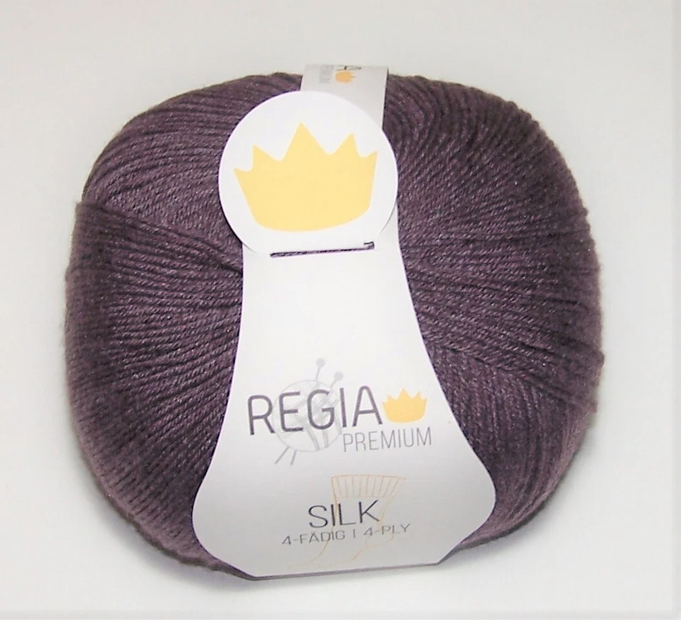 100gm ball of Regia Premium SILK BLEND 4ply Fingering Sock yarn #00045 FEIGE - Image 1 of 1
