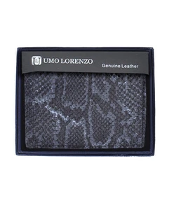 Portafoglio uomo Umo Lorrenzo vera pelle bi-pieghevole stampa serpente - Foto 1 di 13