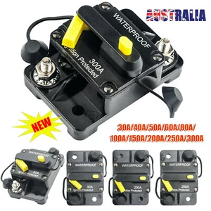 30A-300A AMP Circuit Breaker Dual Battery Manual Reset 12-48V Fuse DC IP67 AU - Picture 1 of 19