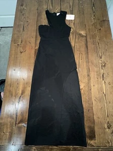 NWT Hello Molly Women's Small Halter Top A-Line Body Con Dress Leg Slit - Black - Picture 1 of 7