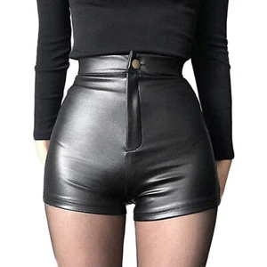 Para mujer Wetlook Cuero PU Cintura Alta Pantalones Calientes Rave Dance - Imagen 1 de 32