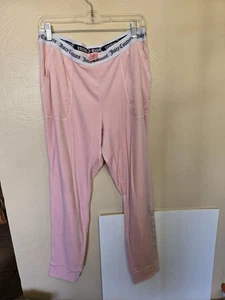 Juicy Couture Pink Velour Jogger Lounge Pant With Rhinestone Detail Size Large - Picture 1 of 5