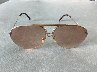 Porsche Design Sunglasses With Bifocals No Case Brown Half Gold Frame,Excellent - Image 1 of 4
