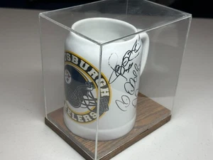 Steelers Ceramic Beer Mug with Player Signatures Like Greg Lloyd In Display Case - Picture 1 of 4