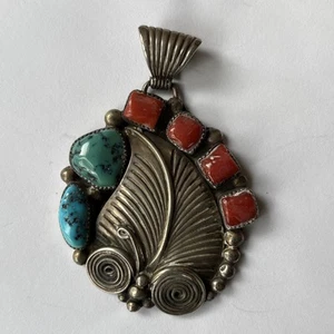 Colgante Navajo Jim Yazzie Turquesa Vintage Plata de Ley - Imagen 1 de 6