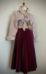 Vintage Collections Etc Plum Burgund Plissee Midi Rock Gr. M Pflegeleicht - Bild 1 von 6