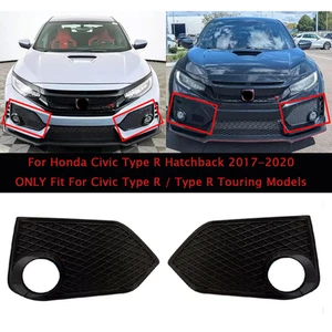 Pair Front Grille Fog Light Lamp Cover For Honda Civic Type R Hatchback 2017-20 - Imagen 1 de 4