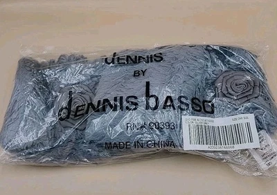 DENNIS BASSO Faux Fur Floral Detail Scarf / Neck Wrap,  Silver grey -NEW!! - Image 1 of 3