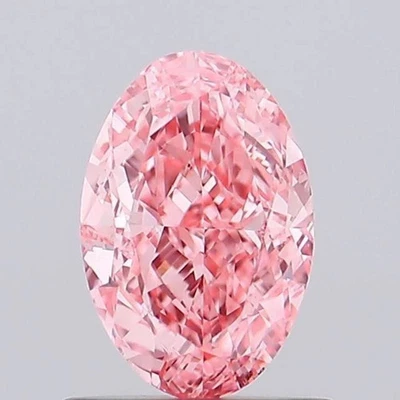 1.5Ct Lab Grown CVD Diamond Fancy Vivid Pink Color Oval Cut VS1 IGI Certified R9 - Image 1 of 4