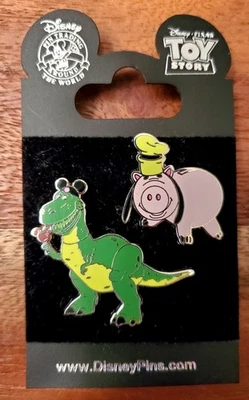 Conjunto de 2 pinos esmalte Disney Pixar Toy Story Rex & Hamm 2009 - Imagem 1 de 2