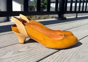 Vintage Coclico gelbe Damen-Pumps aus Leder mit Peeptoe-Absatz Größe US 7,5/EU 38 - Bild 1 von 10