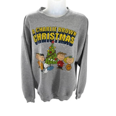 Sudadera Hanes A Charlie Marrón Navidad Gráfico Cuello Redondo Unisex Grande DE COLECCIÓN Foto 1 de 4