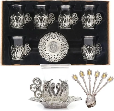 Alisveristime (JUEGO DE 6 vasos para servir agua de té turco hechos a mano Zamzam Foto 1 de 4