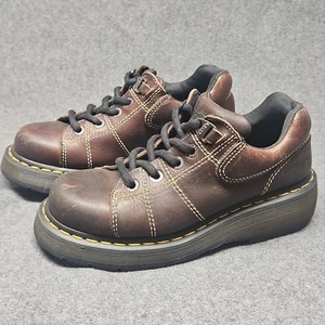 Dr. Martens Oxford Damenschuhe Größe 8 braun klobig Plateau Schnürschuhe Y2K Vintage - Bild 1 von 10