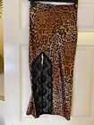Reclaimed Vintage Leopard Lace Midi Satin Bias Skirt Size 4 Asos