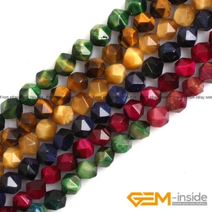 Wholesale Lot Natural Assorted Gemstone Polygonal Jewellery Making Beads 15" UK - Picture 1 of 129