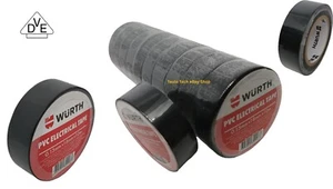 WÜRTH 10x Cinta Aislante Eléctrica Negra 0.15MM x 18MM x 10M. Comprobado VDE - Imagen 1 de 4