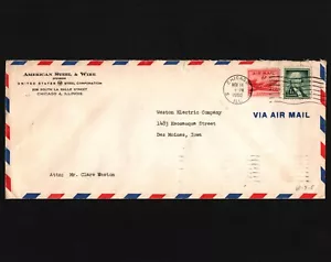 OPC 1960 Chicago ILL American Steel & Wire Co Perfin W7 47356 - Imagen 1 de 2