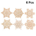 6 PCS Wooden Snowflake Coasters Kichen Mats Christmas Placemats Kitchen Matts