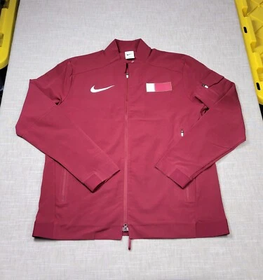 NIKE Pro Elite Qatar Track Jacket 4XL Mens Maroon White Full Zip Track & Field - Image 1 of 4