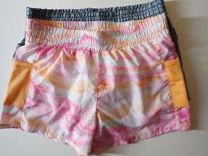 Girls Shorts Xersion Size Large 14 Athletic Running Shorts Pink Orange Blue Gray - Picture 1 of 18