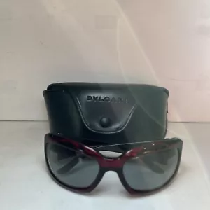 Bvlgari 2005 Vintage Sunglasses Red Burgundy Grey Silver Womens Wrap 860 518/11 - Picture 1 of 6