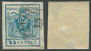 1850 LOMBARDO VENETO USATO STEMMA 45 CENT III TIPO - A122 - Picture 1 of 1