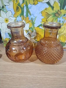 Flower Rooting Amber Vases Beautiful - Picture 1 of 5