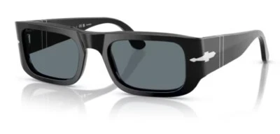 Óculos de sol unissex Persol 0PO3362S 95/3R preto/azul escuro polar oval 55mm - Imagem 1 de 4