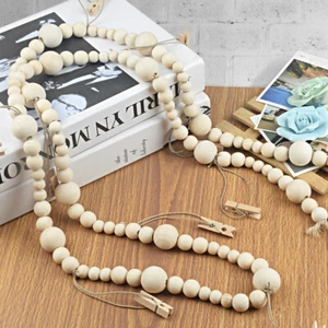 DIY Wooden Home Decor With Jute Rope Wall Hanging Wood Bead Garlands Boho Gift - Picture 1 of 10