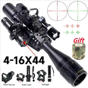 4-16x44 Green Red Illuminated Hunting Scopes Optical Tactical Riflescope HD101 - Picture 1 of 15