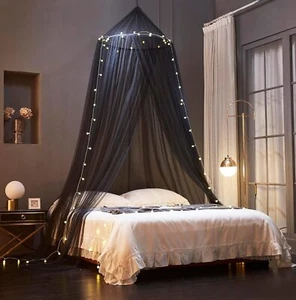 Black Dome Mosquito Net Bed Canopy for Twin Full Queen King Indoor Outdoor Use - Picture 1 of 18