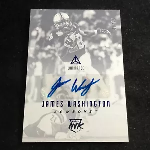 2018 Panini Luminance Rookie Ink Blue #RI-JAW James Washington RC #42/75 Cowboys - Foto 1 di 3