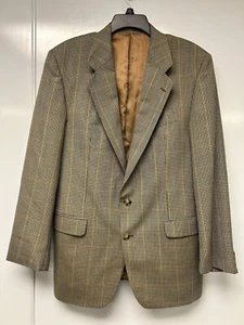 Magee Mens Size 42R Brown Check Muiticolor Pure Wool 2 Button Sport Coat Blazer - Picture 1 of 24