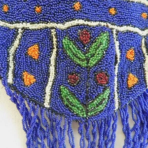 ANTIQUE 1920's BELGIUM BEADED DRAWSTRING PURSE / FLAPPER VICTORIAN ERA - Picture 1 of 20