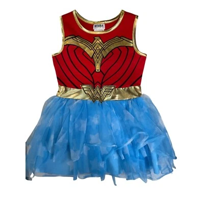 Wonder Woman Girls Tulle Cosplay Tutu Dress Halloween Costume Sz. XCH/4-5 - Image 1 of 4