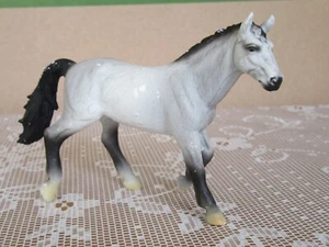 Vintage Bullyland Germany Mare Trotting Gray Horse 1:20 - Picture 1 of 7