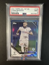 Topps 1st Edition Karim Benzema Blue Foil /30 Psa 9 Real Madrid Ucl