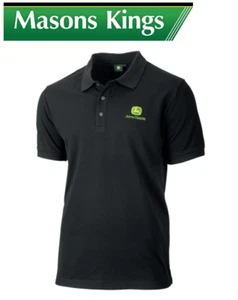 John Deere Field Polo Shirt Black Size XS - 3XL MCS3002002 - Picture 1 of 2