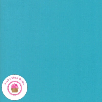 Moda BELLA SOLID 9900 235  Turquoise Blue Quilt Fabric MASK Material - Image 1 of 2