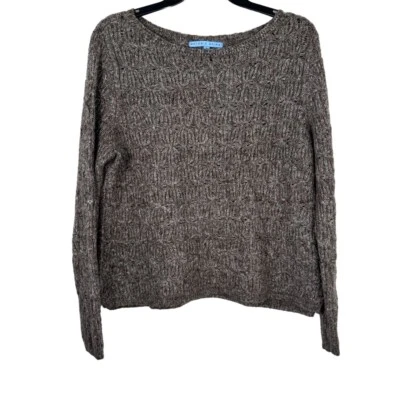 Antonio Melani Wool Blend Brown Metallic Chunky Knit Boxy Sweater Size Lrg GUC - Image 1 of 4