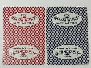 Vintage Lot of 2 Jerry's Nugget Casino Las Vegas Single Swap Playing Cards PC39 - Picture 1 of 2