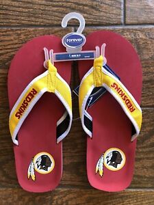Washington Redskins NFL  Logo Flip Flops Sandals Slippers Large Size 10-11