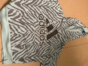 Adidas blue leopard print sweatshirt. LG shirt in brand new condition! BRAND NEW - Picture 1 of 3